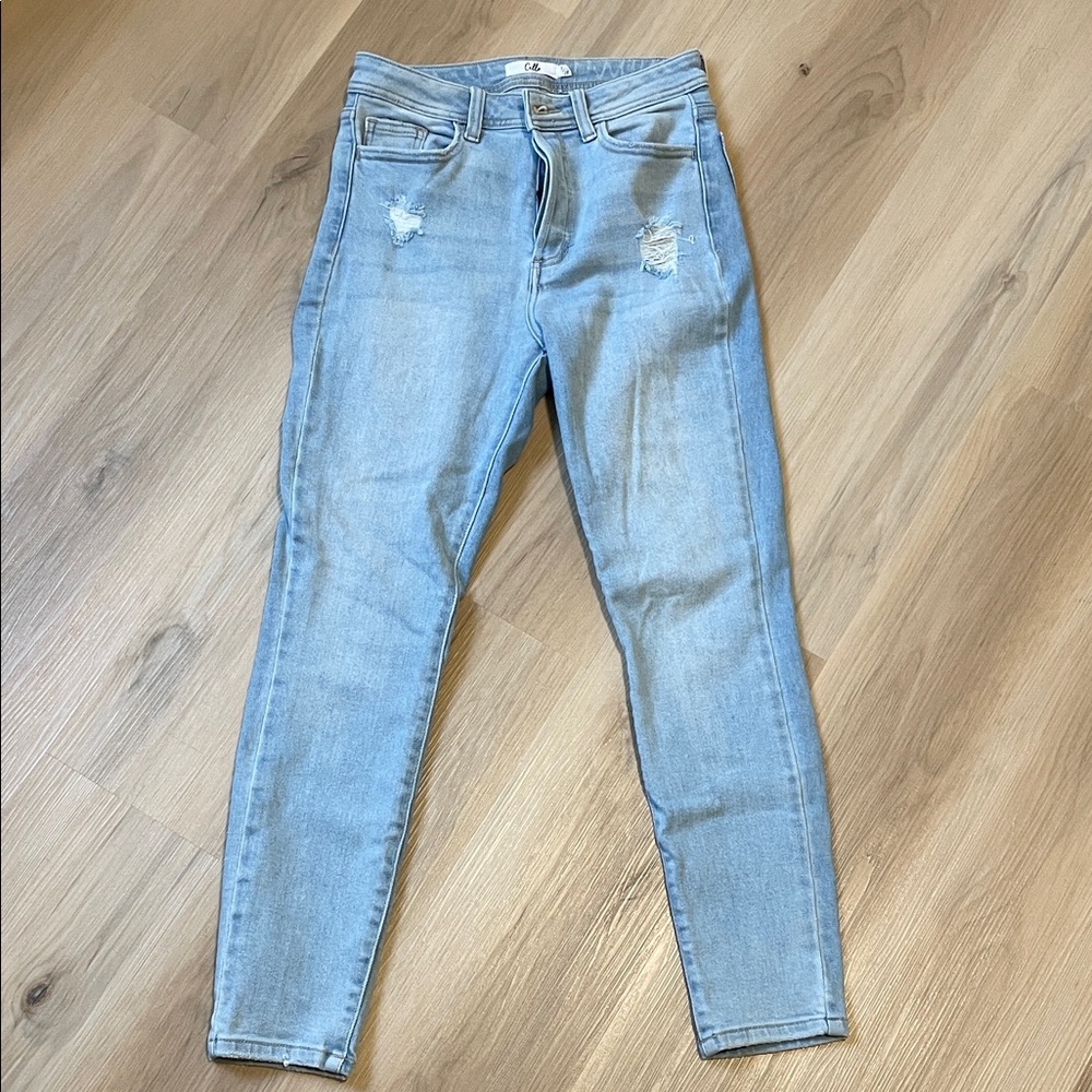 Cello Light Blue Skinny Jeans with Front Distressing - Size 7/28 NWOT!